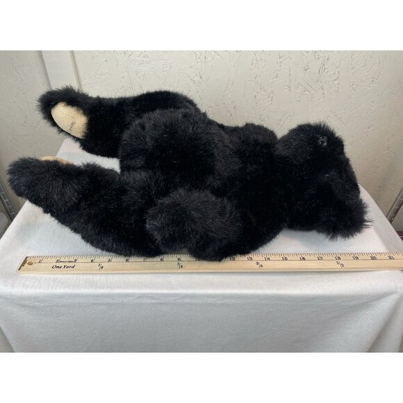 Vintage Large Black Bear Plush Joimted Arms And Legs Signed Densely Stuffed 20” - Picture 8 of 8